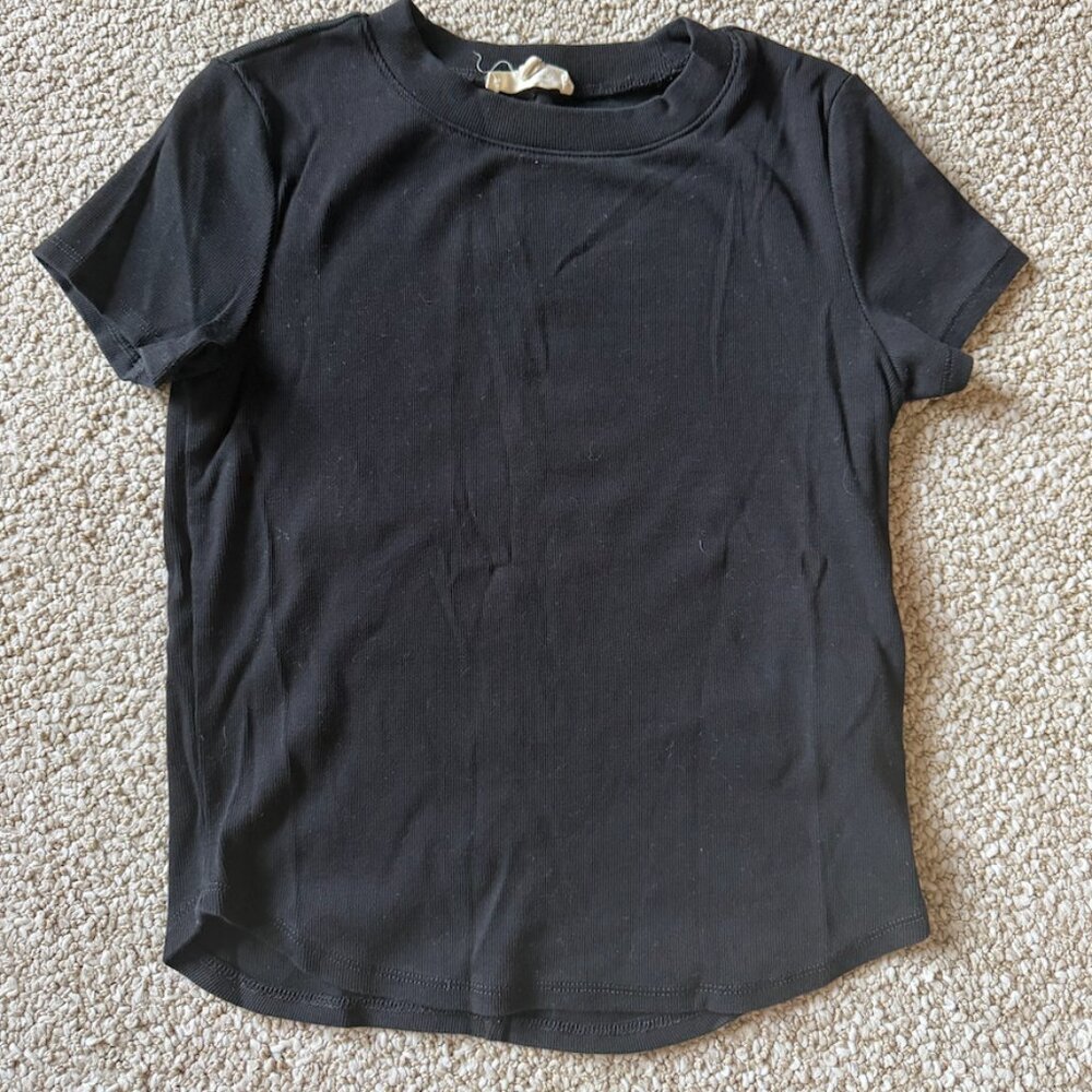 Madewell Supima® Rib Tee – Black (XXS, fits like XS)
